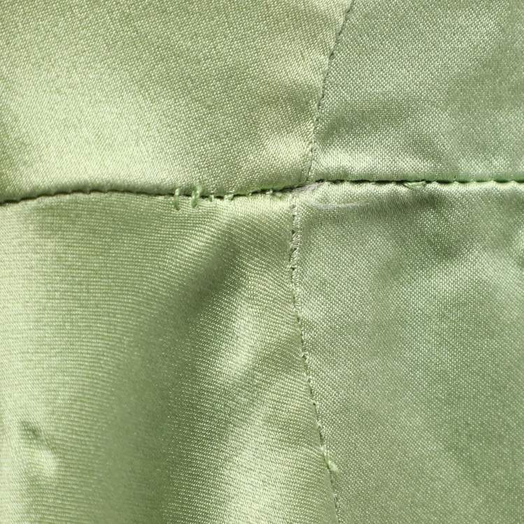 Pre Owned Roberto Cavalli Green Satin Long Sleeve Tops L