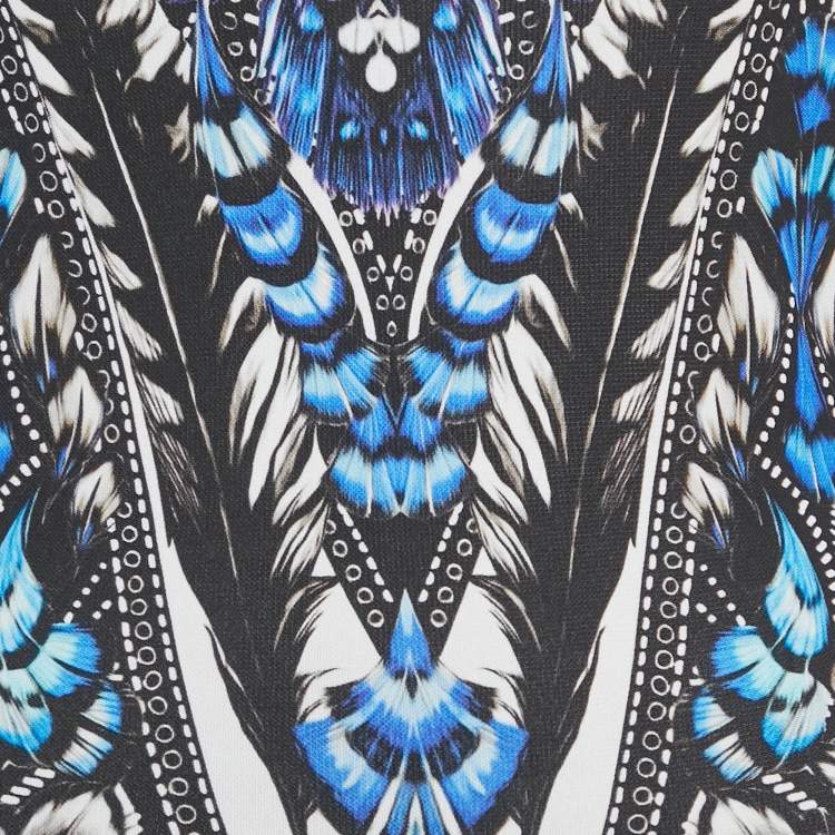 مملوكة مسبقًا Roberto Cavalli Blue Printed Jersey Long Sleeve Dress M