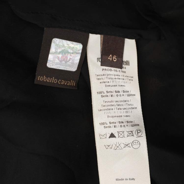 Pre Owned Roberto Cavalli Beige Leopard Print Silk Maxi Dress L