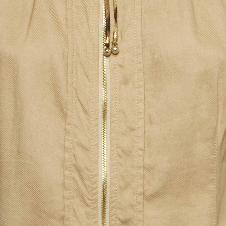 مملوكة مسبقًا Roberto Cavalli Beige Linen Blend Zip-Up Jacket S