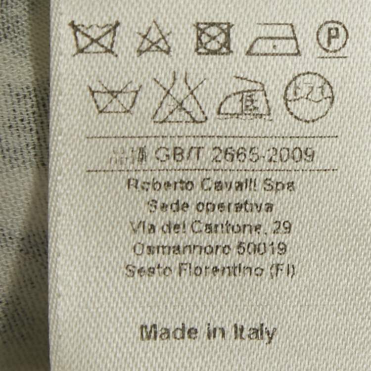 مملوكة مسبقًا Roberto Cavalli Black/White Beaded Crepe Shift Dress M