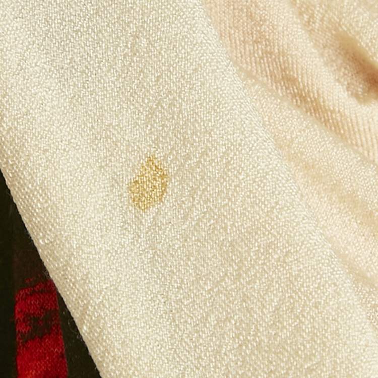 Pre Owned Roberto Cavalli Red/Black Printed Jersey V-Neck Top S