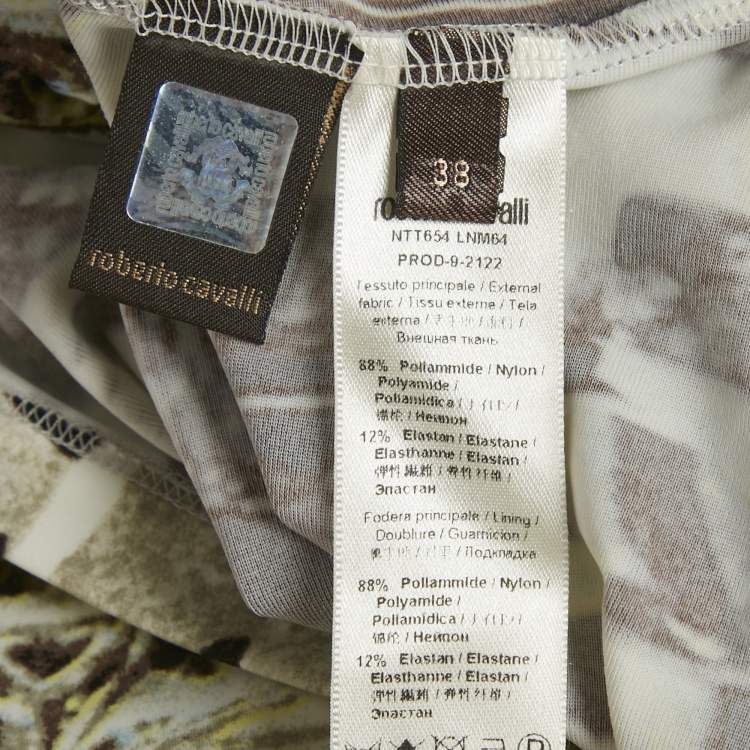 Pre Owned Roberto Cavalli Multicolor Print Jersey Sleeveless Top S