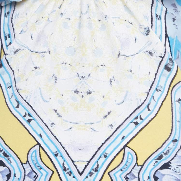 Pre Owned Roberto Cavalli Multicolor Print Jersey Short Sleeve Top S