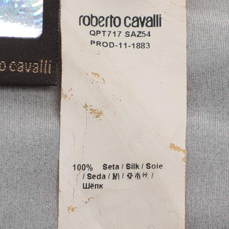 Pre Owned Roberto Cavalli Multicolor Printed Silk Shirt L