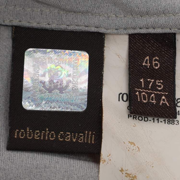 Pre Owned Roberto Cavalli Multicolor Printed Silk Shirt L
