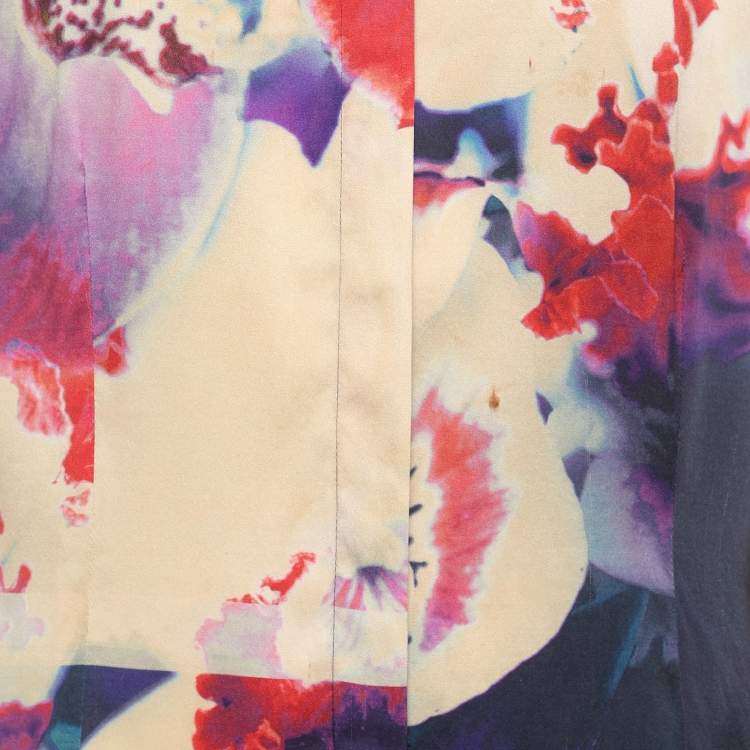 Pre Owned Roberto Cavalli Multicolor Printed Silk Shirt L