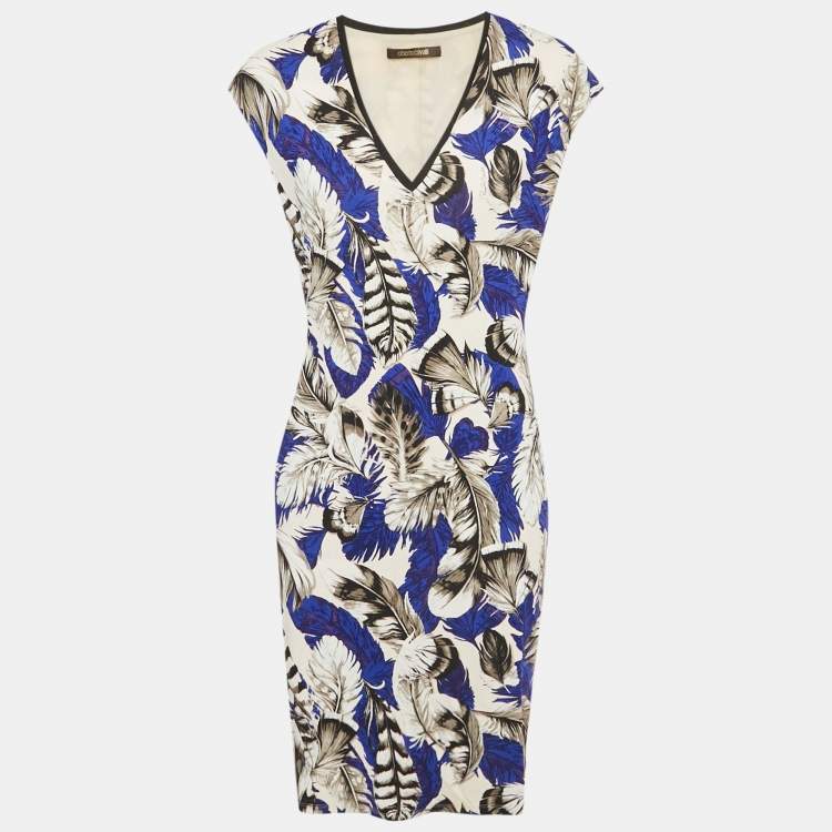 مملوكة مسبقًا Roberto Cavalli Multicolor Printed Jersey Midi Dress L
