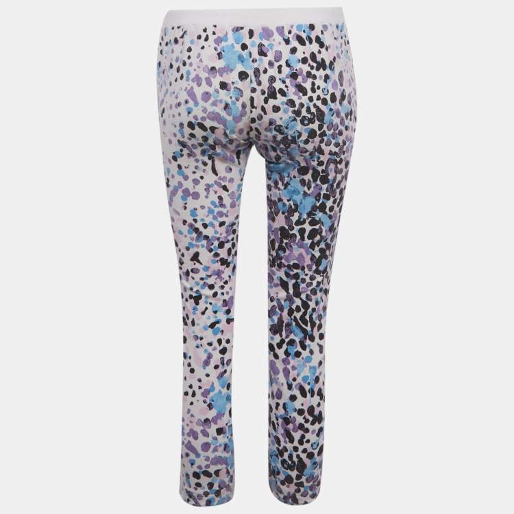 مملوكة مسبقًا Roberto Cavalli White Printed Cotton Capri Pants  XS 
