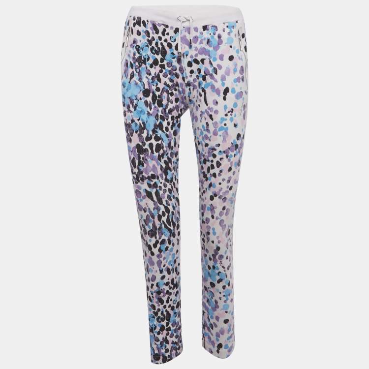 مملوكة مسبقًا Roberto Cavalli White Printed Cotton Capri Pants  XS 