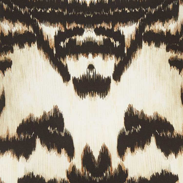 Pre Owned Roberto Cavalli Multicolour Animal Print Stretch Knit Mini Dress M