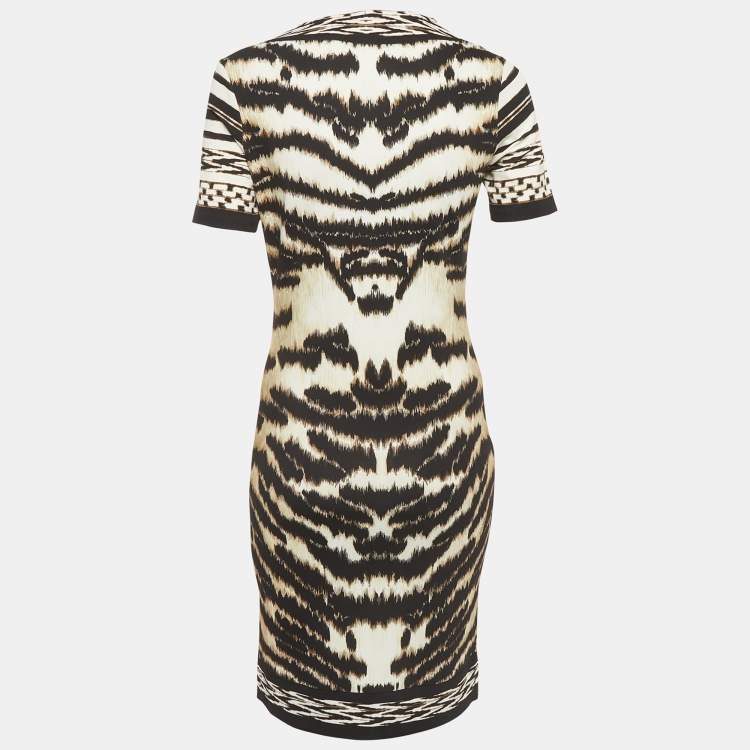 Pre Owned Roberto Cavalli Multicolour Animal Print Stretch Knit Mini Dress M