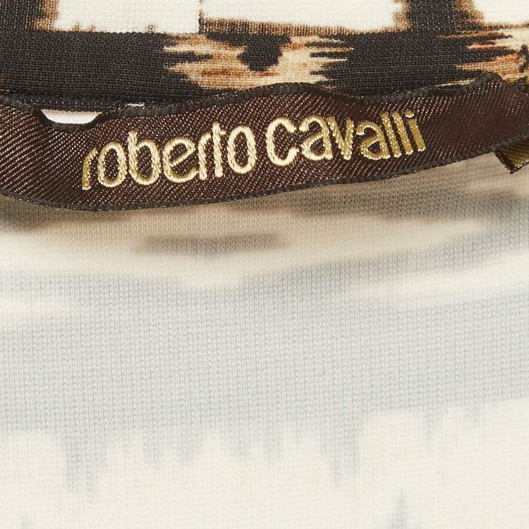 Pre Owned Roberto Cavalli Multicolour Animal Print Stretch Knit Mini Dress M