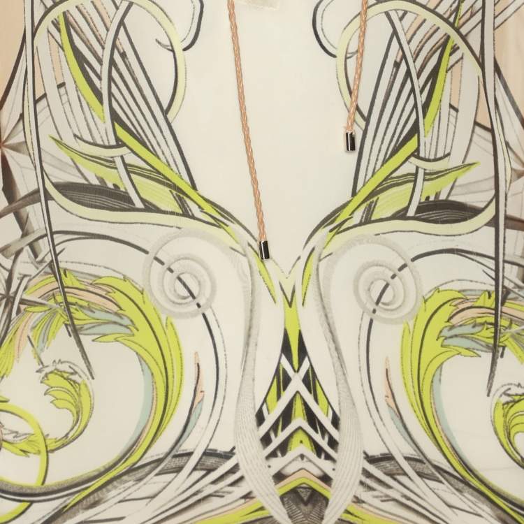 Pre Owned Roberto Cavalli Multicolor Printed Silk Top S