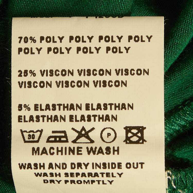 Pre Owned Roberto Cavalli Green Jersey Snake Detail Top S