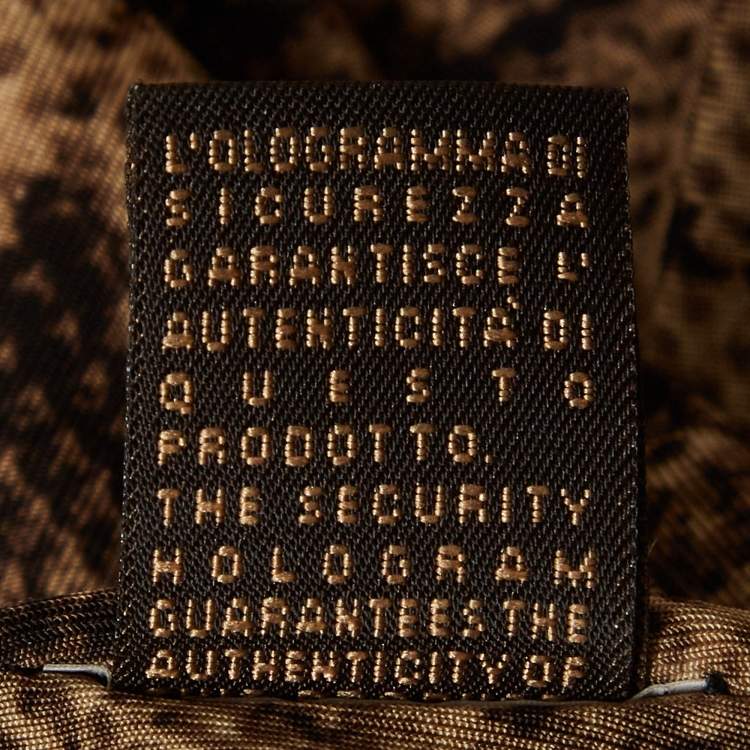 Pre Owned Roberto Cavalli Brown Snakeskin Print Jersey Embellished Midi Dress L