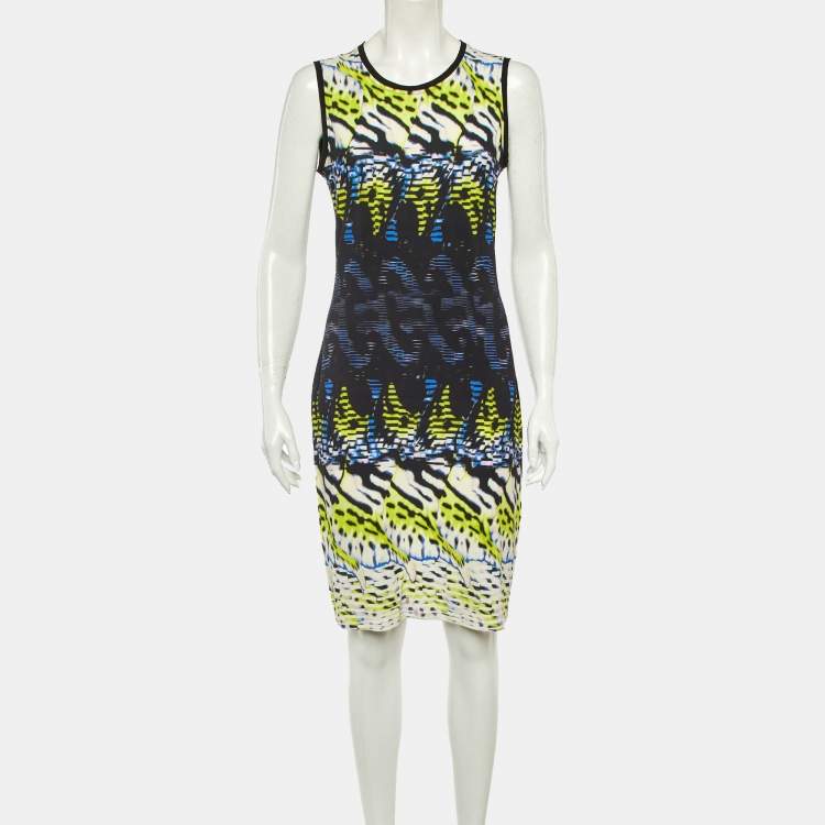 Pre Owned Roberto Cavalli Multicolor Printed Crepe Sleeveless Dress M