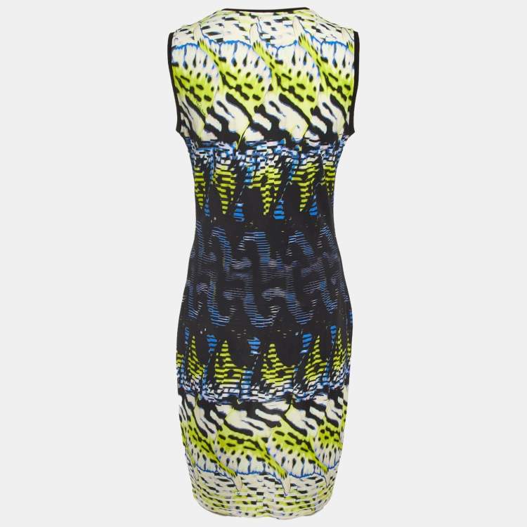 Pre Owned Roberto Cavalli Multicolor Printed Crepe Sleeveless Dress M