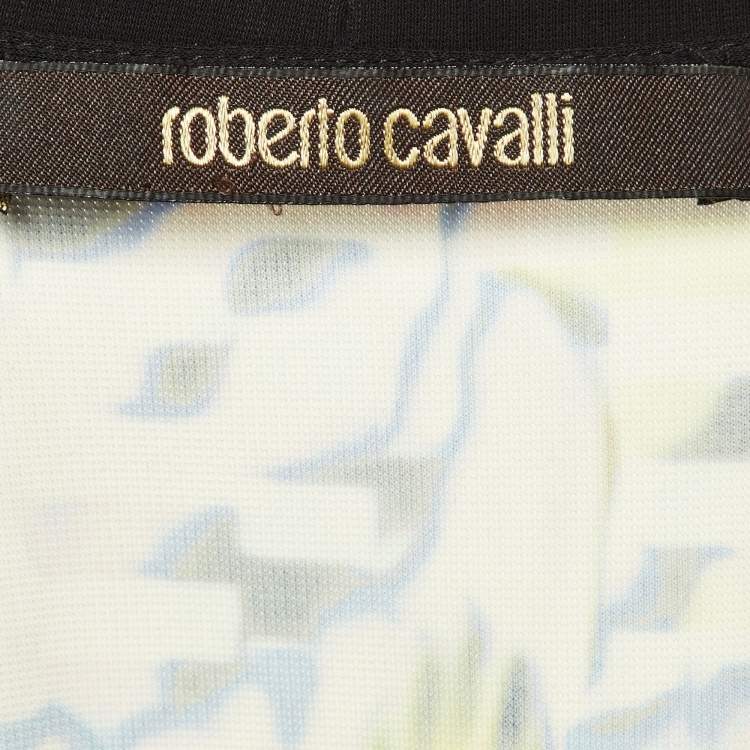 Pre Owned Roberto Cavalli Multicolor Printed Crepe Sleeveless Dress M