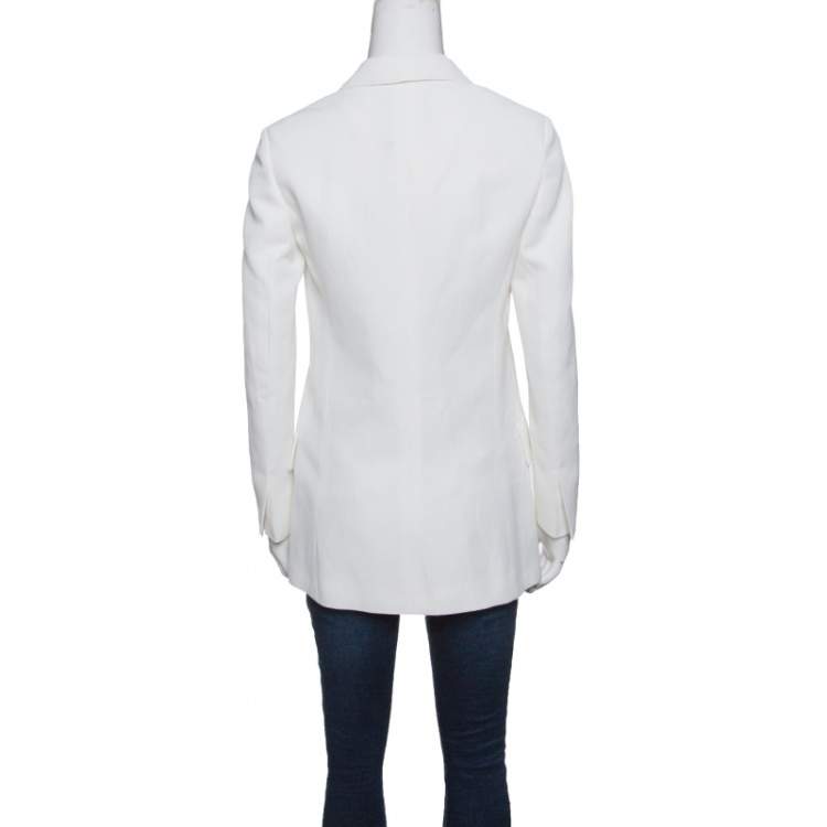 Pre Owned Roberto Cavalli Firenze Off White Tailored Blazer S