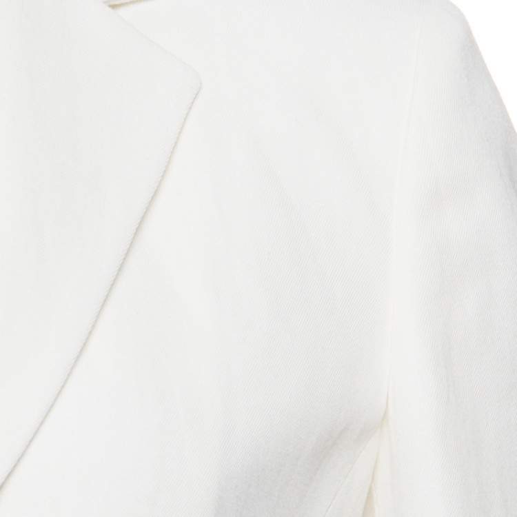 Pre Owned Roberto Cavalli Firenze Off White Tailored Blazer S