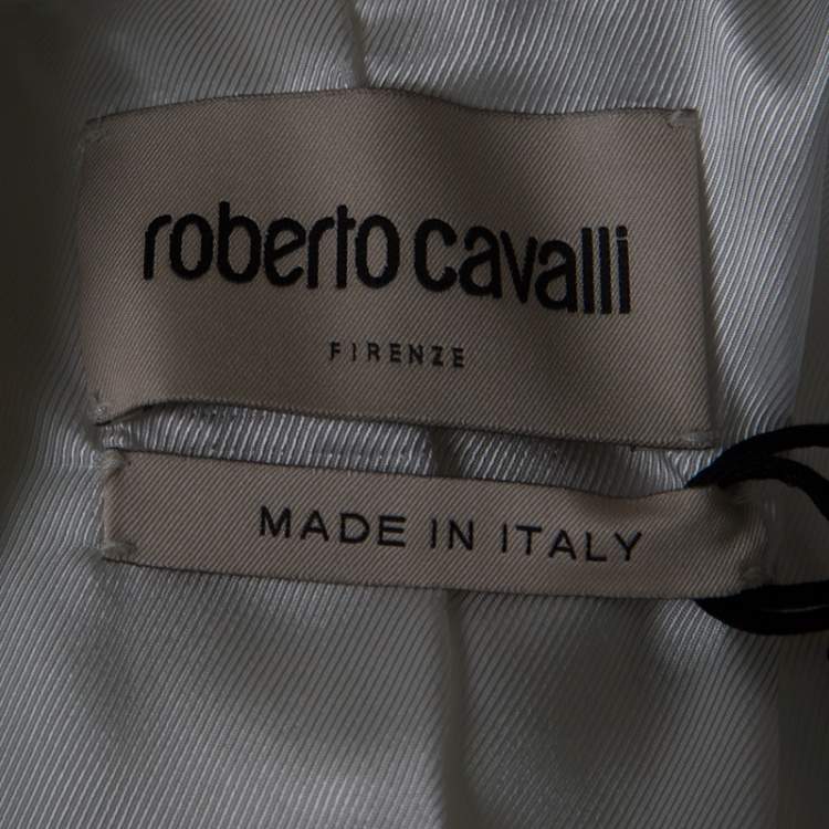 Pre Owned Roberto Cavalli Firenze Off White Tailored Blazer S