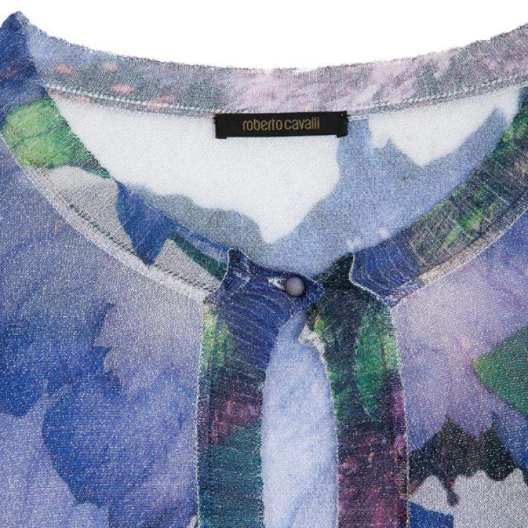 Pre Owned Roberto Cavalli Floral Print Sweater M