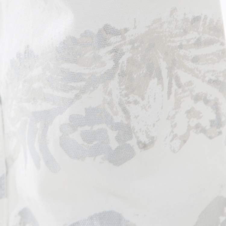 Pre Owned Roberto Cavalli Off White Foil Printed Denim Straight Jeans S