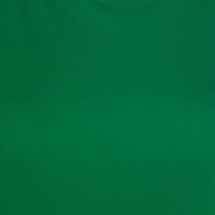 Pre Owned Roberto Cavalli Green Crepe Knit Plunge Back Draped Evening Gown M