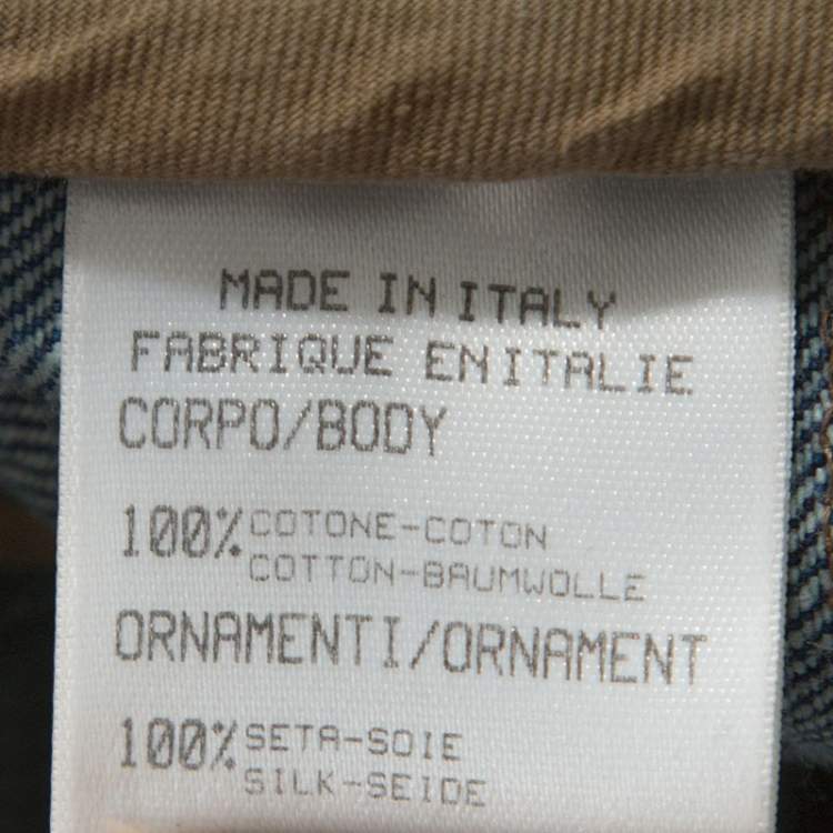 Pre Owned Roberto Cavalli Multicolor Acid Wash Denim Distressed Patch Detail Jacket S