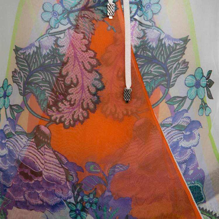 Pre Owned Roberto Cavalli Multicolor Printed Silk Crossover Sleeveless Top S