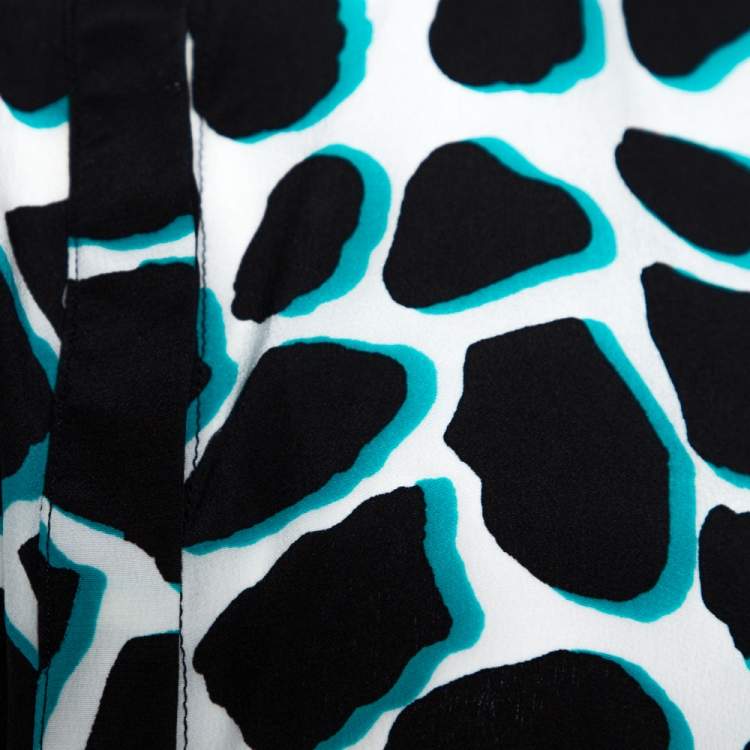 Pre Owned Roberto Cavalli Black Animal Print Silk Dolman Sleeve Shirt M