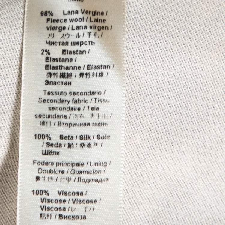 Pre Owned Roberto Cavalli Bicolor Printed Wool Neck Tie Detail Dress L