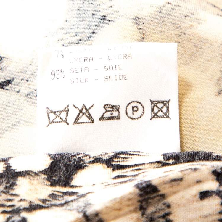 مملوكة مسبقًا Roberto Cavalli Bicolor Animal Print Silk Shirt Dress S