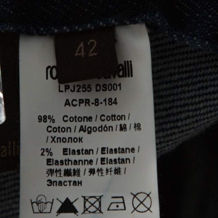 مملوكة مسبقًا Roberto Cavalli Dark Blue Denim Light Wash Flared Jeans M