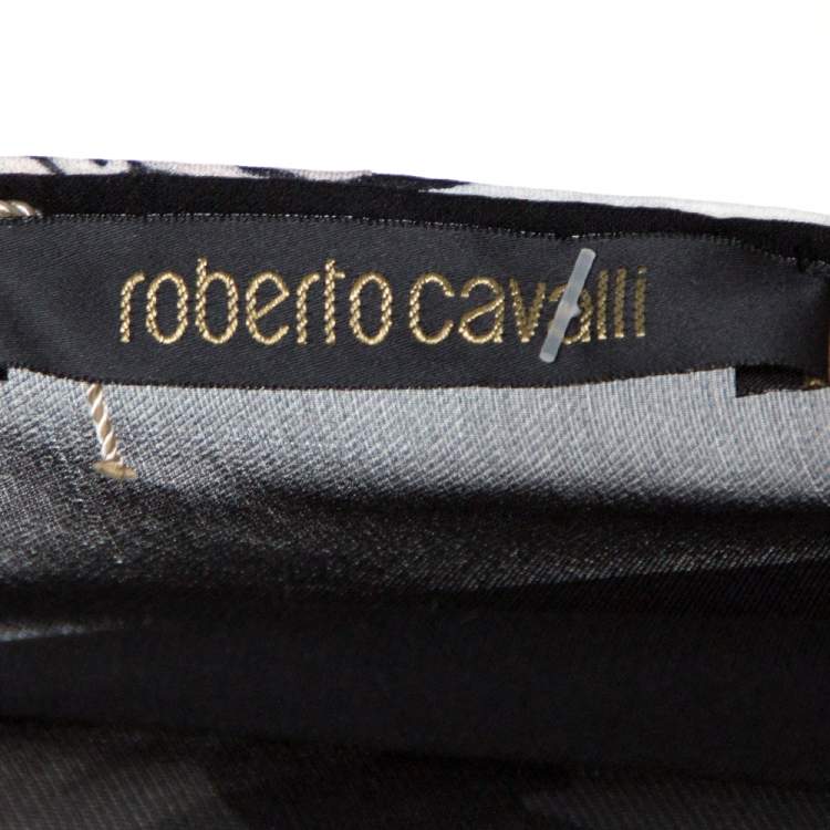 مملوكة مسبقًا Roberto Cavalli Black Floral Print Silk Oversized Maxi Kaftan S