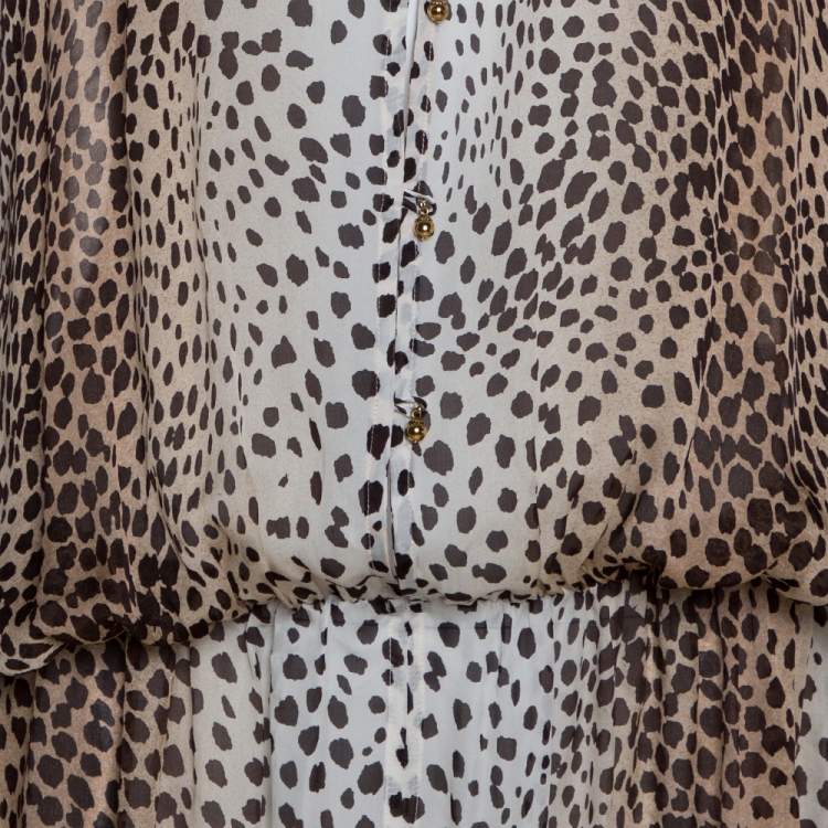 Pre Owned Roberto Cavalli Brown Animal Print Maxi Dress M