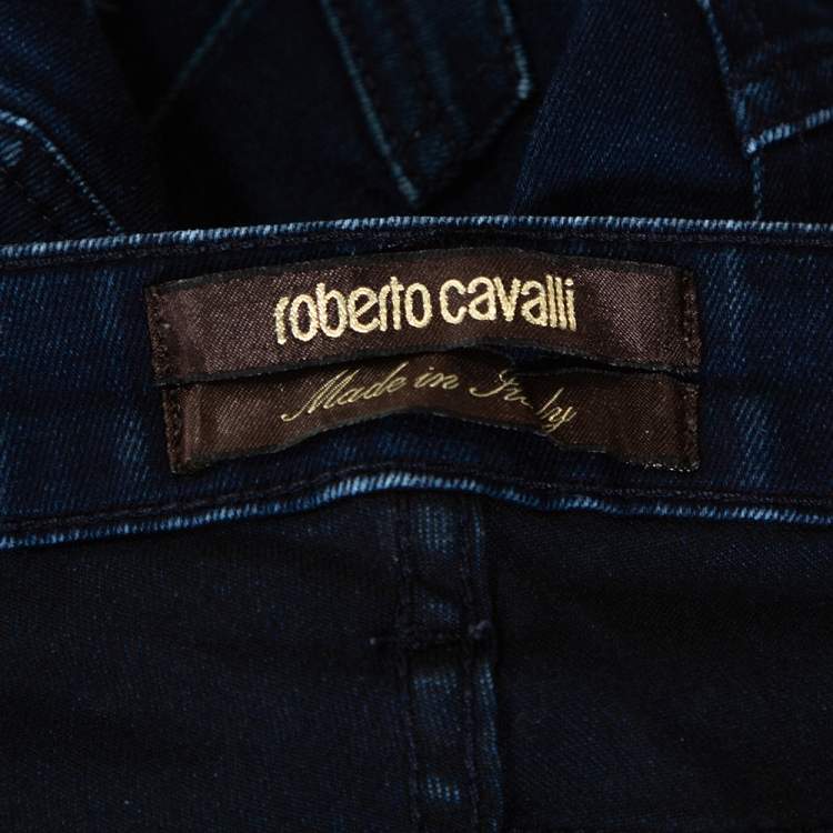 Pre Owned Roberto Cavalli Indigo Denim Tapered Fitted Jeans M