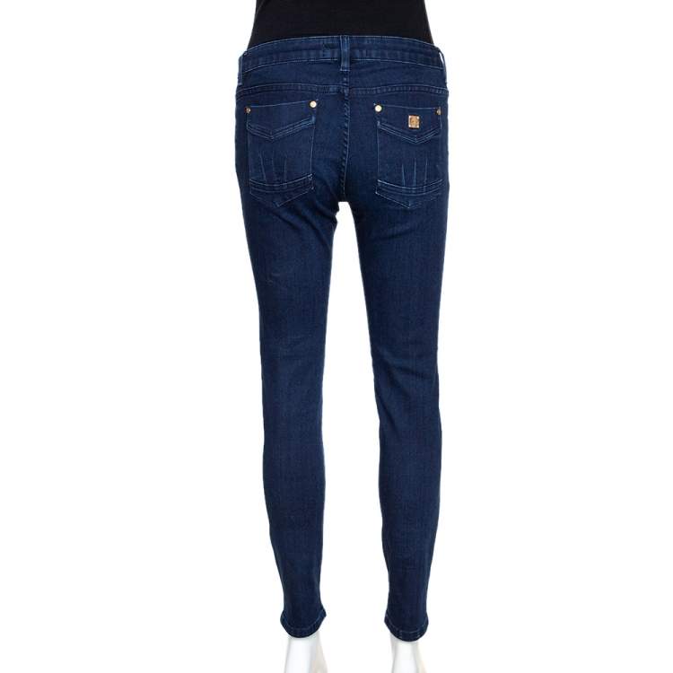 Pre Owned Roberto Cavalli Indigo Denim Tapered Fitted Jeans M