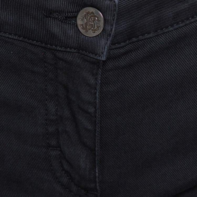 Pre Owned Roberto Cavalli Black Denim Sequin Embellished Jeans S