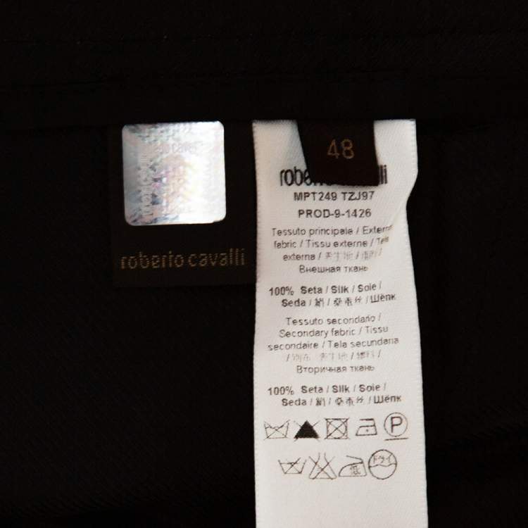 مملوكة مسبقًا Roberto Cavalli Brown Ombre Leopard Print Silk Flared Pants L