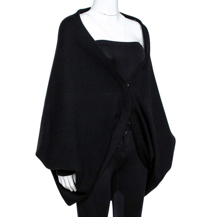 Pre Owned Roberto Cavalli Black Wool Knit Circle Cardigan L