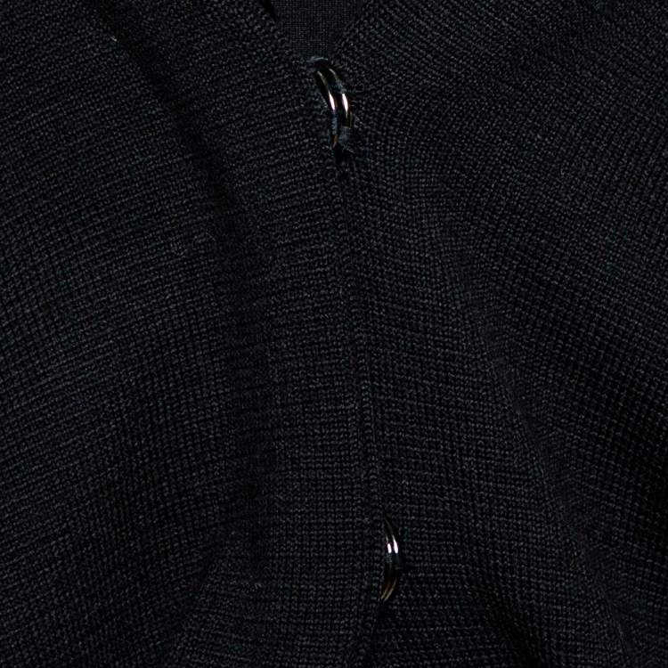 Pre Owned Roberto Cavalli Black Wool Knit Circle Cardigan L