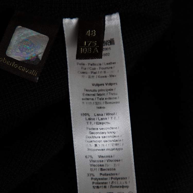 Pre Owned Roberto Cavalli Black Wool Knit Circle Cardigan L
