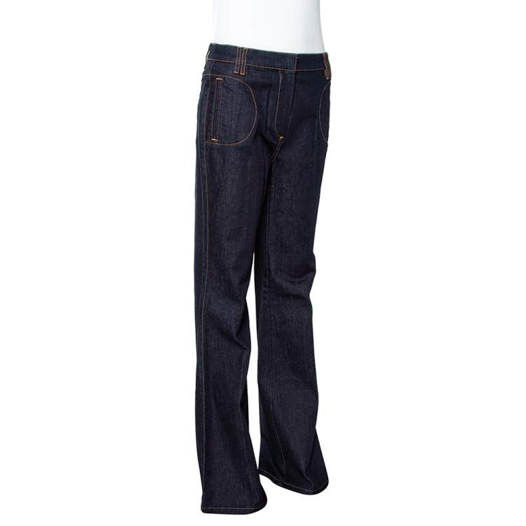 Pre Owned Roberto Cavalli Indigo Dark Wash Denim Flared Jeans M