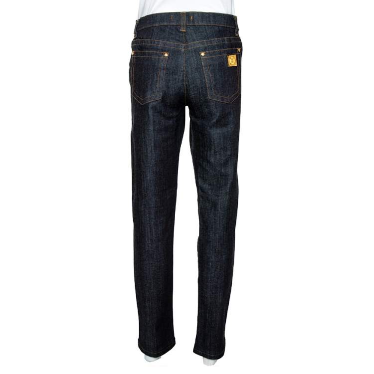 Pre Owned Roberto Cavalli Indigo Dark Wash Denim Tapered Jeans M