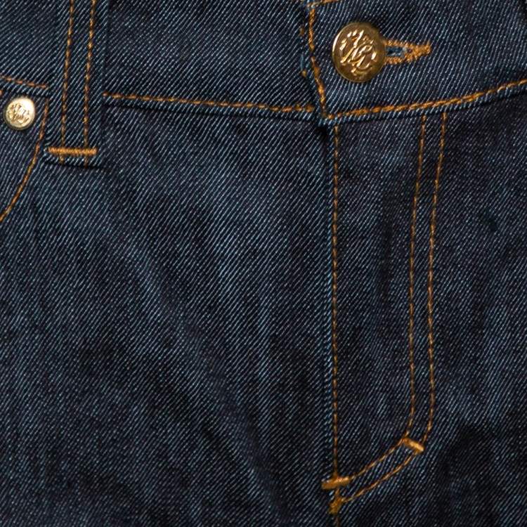 Pre Owned Roberto Cavalli Indigo Dark Wash Denim Tapered Jeans M