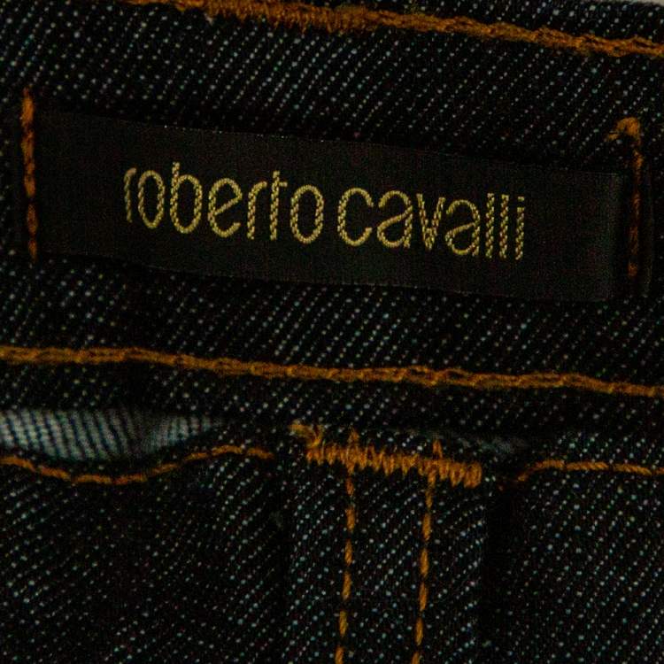 Pre Owned Roberto Cavalli Indigo Dark Wash Denim Tapered Jeans M