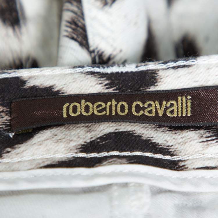 Pre Owned Roberto Cavalli Brown/Pink Ombre Animal Print Cotton Flare Leg Jeans S