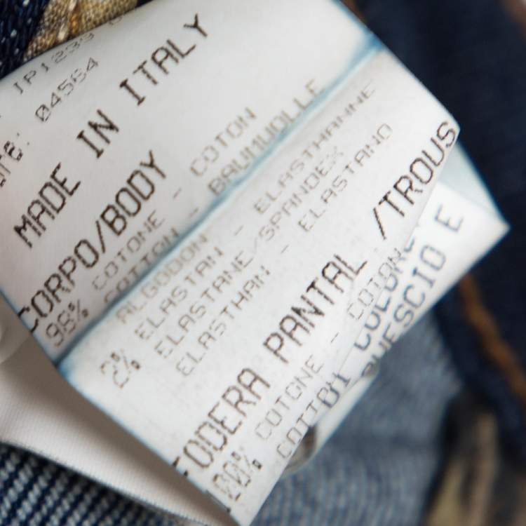 Pre Owned Roberto Cavalli Indigo Dark Wash Denim Straight Fit Jeans M